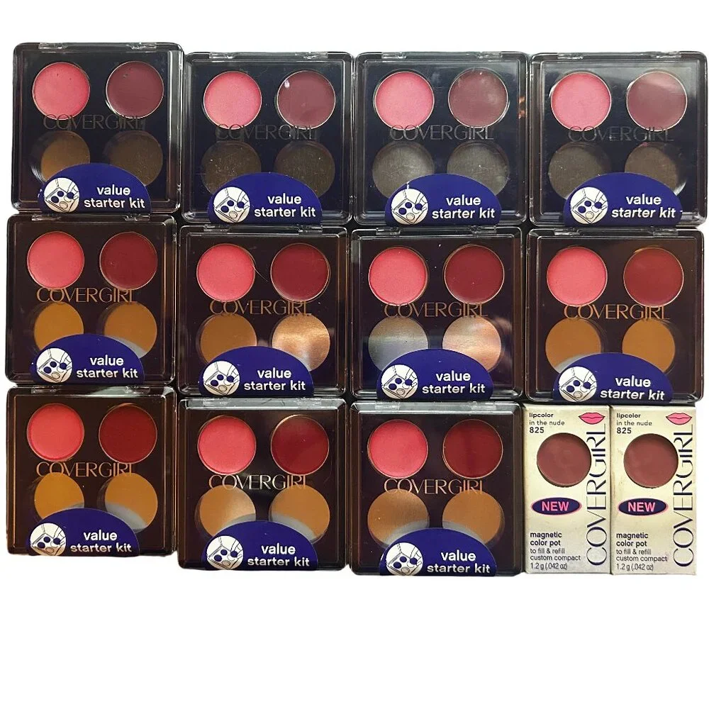 Vintage CoverGirl Custom Compact Lip Color Lot Magnetic Pots Refills Rose Quartz
